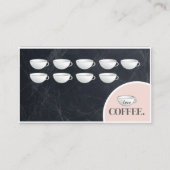 Visite Carte de fidélité moderne Black Chalkboard Café Cu (Devant)