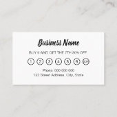 Visite Carte de fidélité moderne minimaliste (Dos)