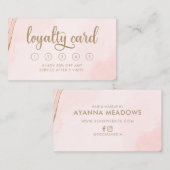 Visite Carte de fidélité moderne rose pâle et bronzée (Devant / Derrière)