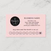 Visite Carte de Fidélité Moderne Simple Rose Professionne (Dos)