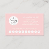 Visite Carte de Fidélité Moderne Simple Rose Professionne (Dos)
