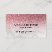 Visite Carte de fidélité modifiable rose or parties scint (Dos)