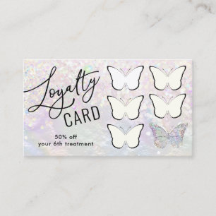 Visite carte de fidélité nacre papillon