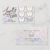 Visite carte de fidélité nacre papillon (Devant / Derrière)