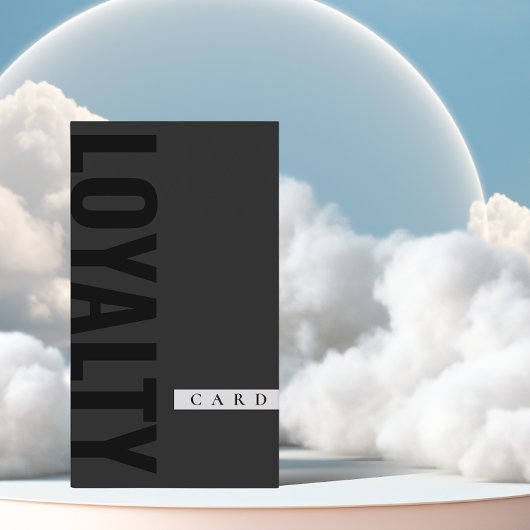 Visite Carte de fidélité noire monochrome moderne