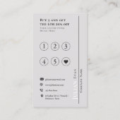 Visite Carte de fidélité noire monochrome moderne (Dos)