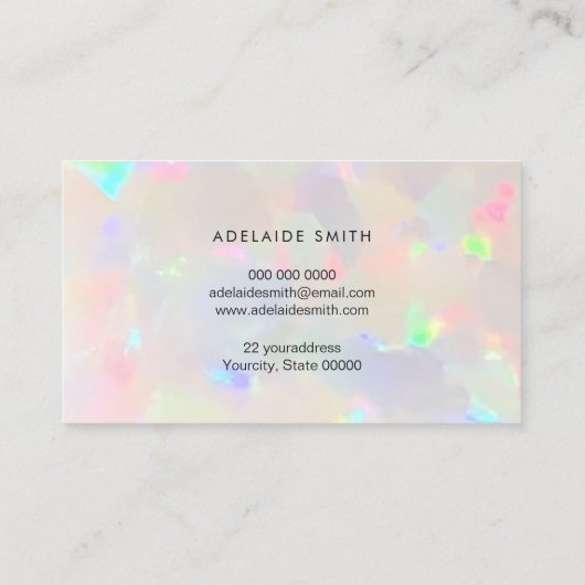 Visite carte de fidélité opal gemstone (Dos)