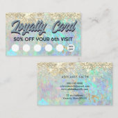 Visite carte de fidélité opal parties scintillant (Devant / Derrière)