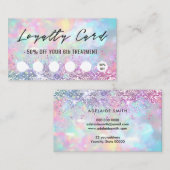 Visite carte de fidélité opal parties scintillant pastel (Devant / Derrière)