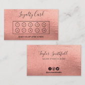 Visite Carte de fidélité or rose (Devant / Derrière)