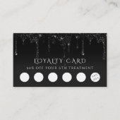 Visite carte de fidélité parties scintillant noire (Devant)