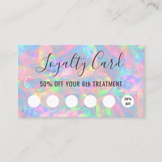 Visite carte de fidélité pastel opal texture (Devant)