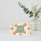 Visite Carte de fidélité Peach Motif Cream (Debout devant)