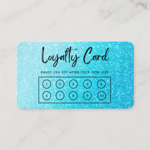 Visite Carte de fidélité personnalisée Blue Faux Parties