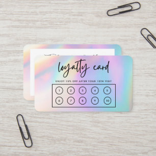 Visite Carte de fidélité personnalisée Faux Pastel