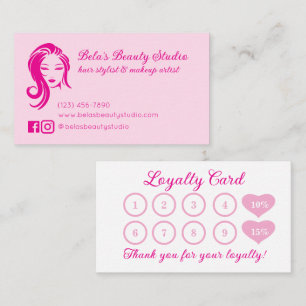 Visite Carte de fidélité personnalisée rose