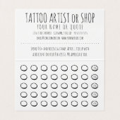Visite carte de fidélité pliée tatouage (Intérieur déplié)