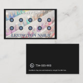 Visite Carte de Fidélité pour Salon de Manucure Noir (Devant / Derrière)