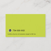 Visite Carte de fidélité pour salon de manucure verte (Dos)