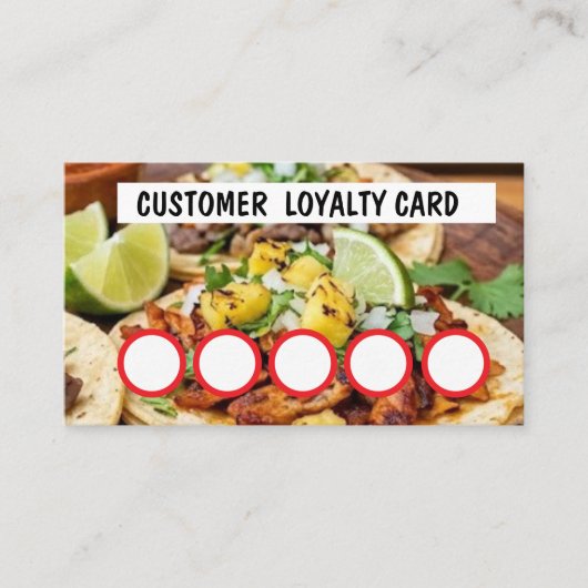 VISITE CARTE DE FIDÉLITÉ POUR TAQUERIA - CLIENT (Devant)