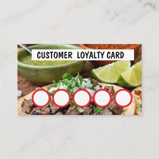 VISITE CARTE DE FIDÉLITÉ POUR TAQUERIA - CLIENT  (Devant)