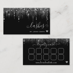 Visite Carte de fidélité Pretty Drips Argent Paillettes P
