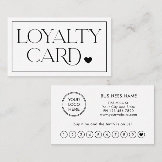 Visite Carte de Fidélité Professionnelle Élégante Simple  (Devant / Derrière)