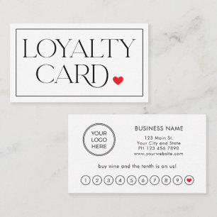 Visite Carte de Fidélité Professionnelle Minimaliste Mode