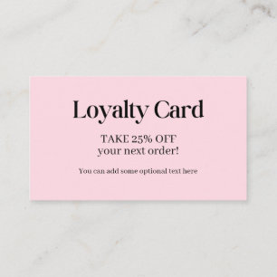 Visite Carte de fidélité professionnelle simple rose