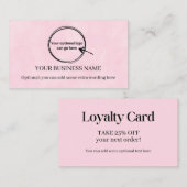 Visite Carte de fidélité professionnelle simple rose (Devant / Derrière)