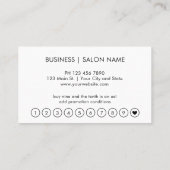 Visite Carte de Fidélité Professionnelle Typographie Mode (Dos)