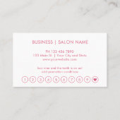 Visite Carte de Fidélité Professionnelle Typographie Rose (Dos)