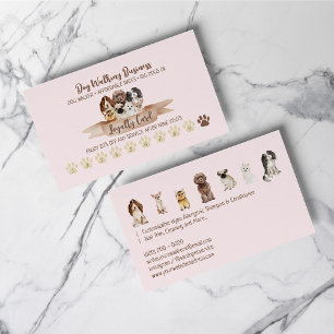 Visite Carte de fidélité Promenade de chien Pink Punch Pa