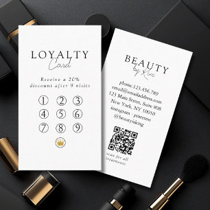 Visite Carte de fidélité QR Code de salon minimaliste bla