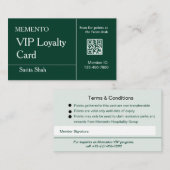 Visite Carte de fidélité QR Code élégante en menthe émera (Devant / Derrière)