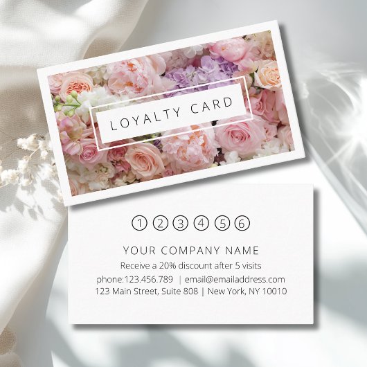 Visite Carte de fidélité QR Code Floral Moderne 5