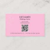 Visite Carte de fidélité rose avec code QR pour fidéliser (Dos)