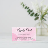 Visite Carte de fidélité rose avec code QR pour fidéliser (Debout devant)