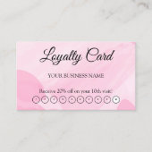 Visite Carte de fidélité rose avec code QR pour fidéliser (Devant)