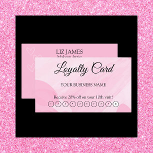 Visite Carte de fidélité rose avec code QR pour fidéliser
