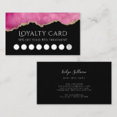 Visite carte de fidélité rose chaud agate (Devant / Derrière)