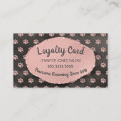 Visite Carte de fidélité rose Empreintes de pattes d'or C (Devant)