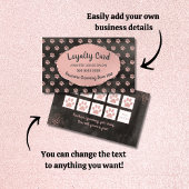 Visite Carte de fidélité rose Empreintes de pattes d'or C