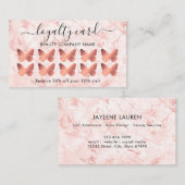 Visite Carte de fidélité rose en marbre d'or (Devant / Derrière)