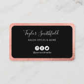 Visite Carte de fidélité rose Gold Calligraphy (Dos)