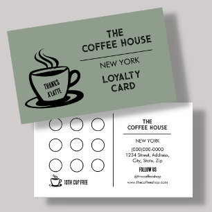 Visite Carte de fidélité Sage Green Coffee Shop