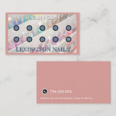 Visite Carte de Fidélité Salon de Manucure Rose (Devant / Derrière)
