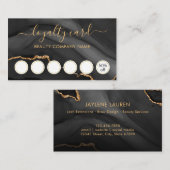 Visite Carte De Fidélité Salon De Marbre Noir Et Or (Devant / Derrière)