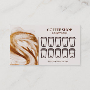 Visite Carte de fidélité Simple Minimale Coffee Shop Pro