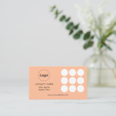 Visite Carte de fidélité simple Peach Logo (Debout devant)